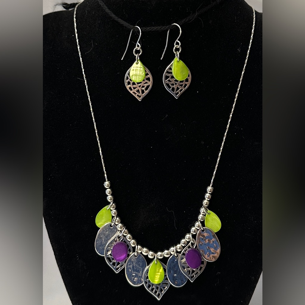 18” Silver Necklace With Matching Earrings-Christopher & Banks